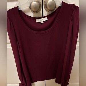 LOFT Women's Deep Burgundy top